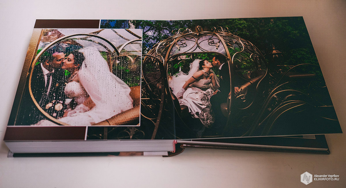 Разворот свадебной фотокниги в Набережных Челнах, пример альбома книги из свадебных фотографий, фотограф на свадьбу - Челны